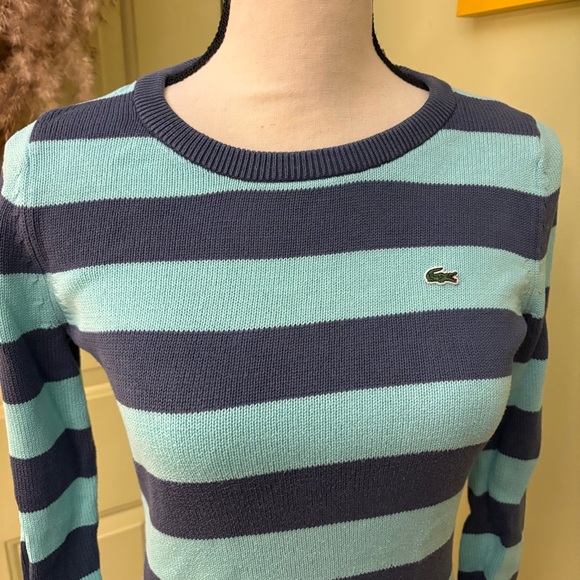 LACOSTE Blue and Teal Cotton Pullover size 36 - Picture 2 of 11